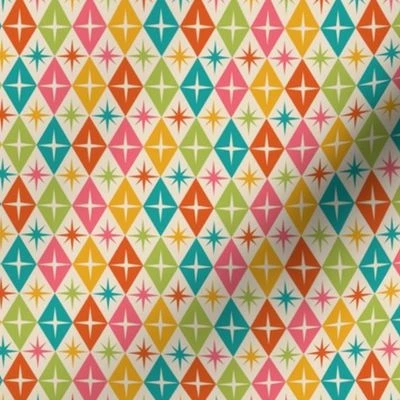 Mid Century Atomic Starbursts on retro Fabric | Spoonflower