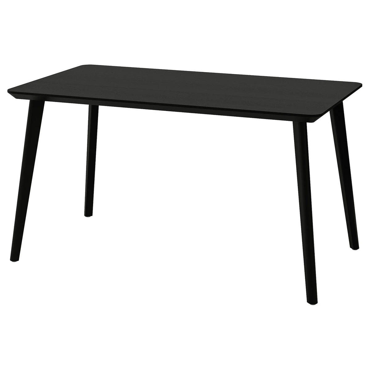 LISABO Table - noir/plaqué frêne 140x78 cm