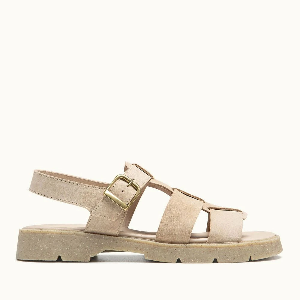 Sandales made in france en cuir suède certifié | beige "sandales ballast v beige" Kleman