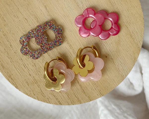 Pack Boucles d'oreilles "Mina" - PINK & PAILLETTES