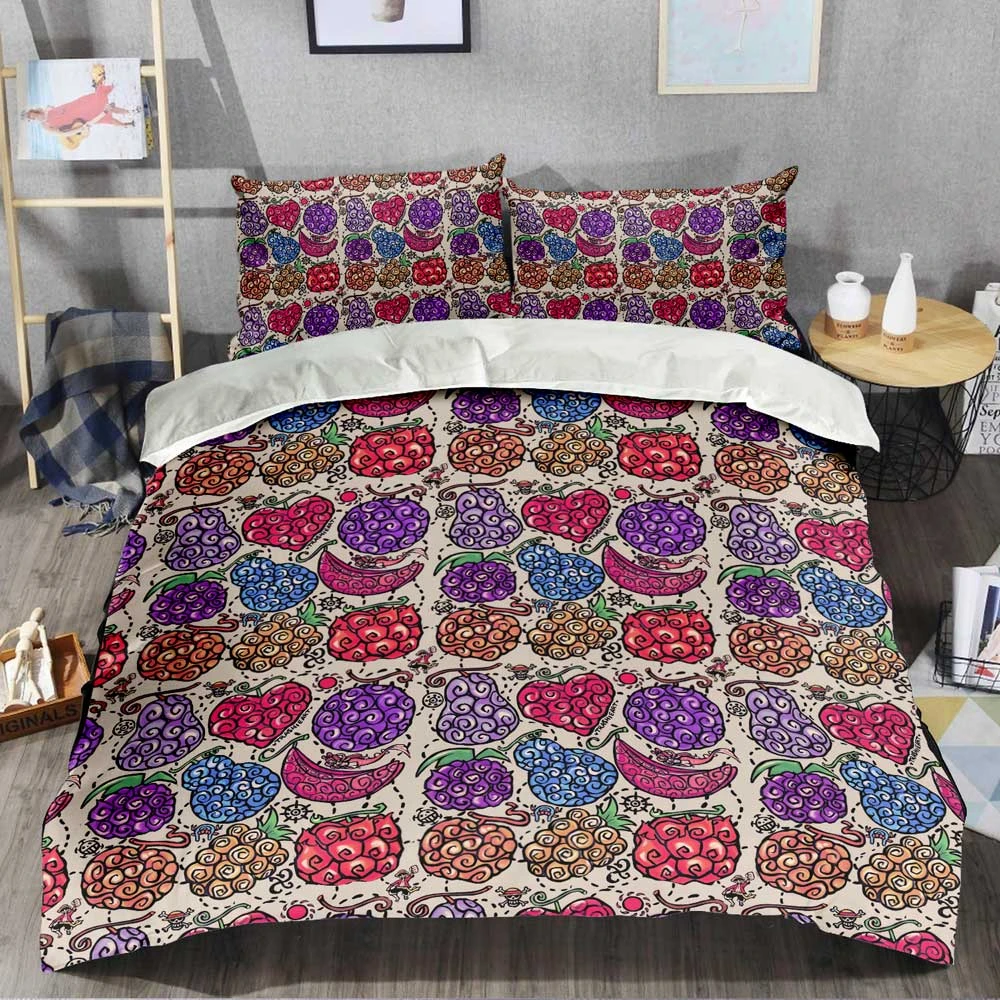Anime One Piece Devil Fruit Bed Set Sheets 4PCS | One Piece Universe