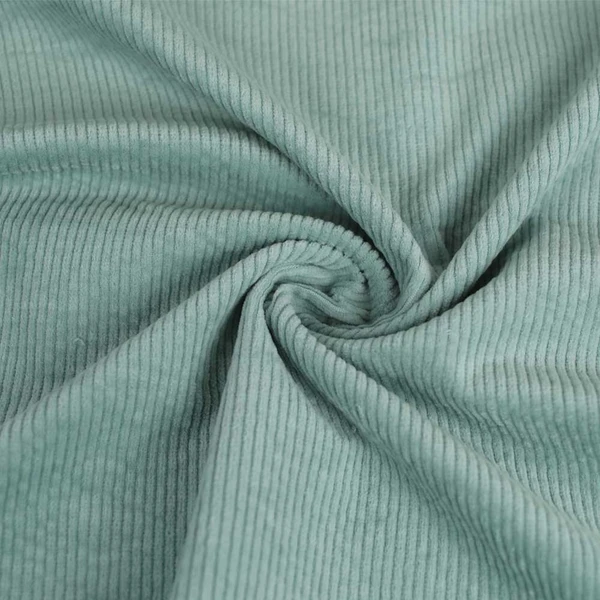 Tissu velours côtelé coton stretch uni - Sauge | Pour couture d'habits en velours de poids moyen