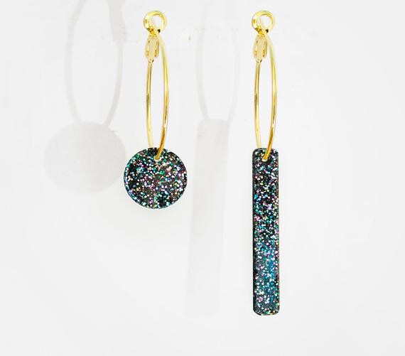 Boucles d&#39;oreilles MIX - paillettes multicolores