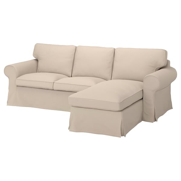EKTORP Canapé 3 places avec méridienne - Hallarp beige - IKEA
