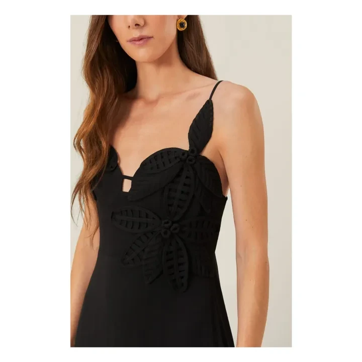 Robe Flowered | Noir