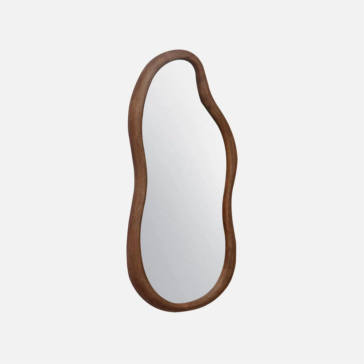 Miroir organique en bois d'hévéa, couleur noyer, 70 cm | sweeek