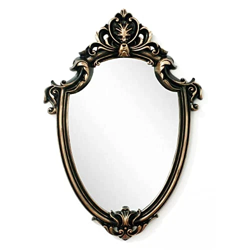 Eaoundm Miroir mural décoratif vintage en forme de bouclier Doré 41,9 x 29,2 cm