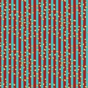 Popcorn Stripe | Retro Festive Fabric | Spoonflower