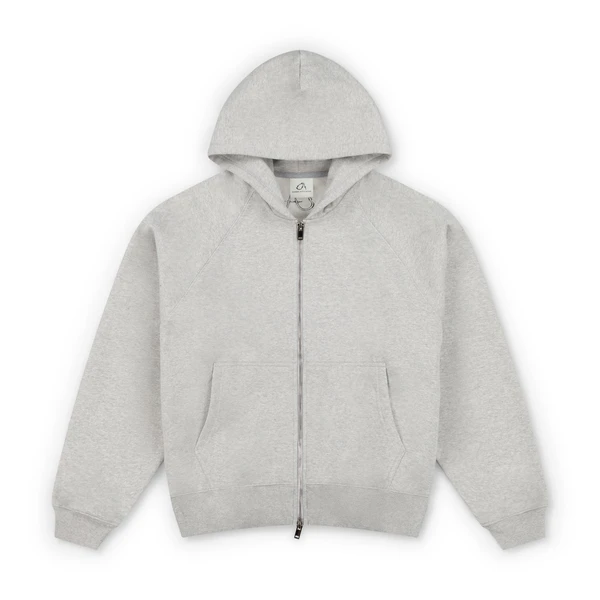 SIGNATURE ZIP-UP HOODIE - GREY