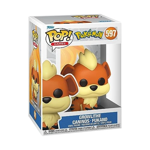 Funko Pop! Games: Pokemon - Growlithe - Caninos - Figurine en Vinyle à Collectionner - Idée de Cadeau - Produits Officiels - Jouets pour Les Enfants et Adultes - Video Games Fans