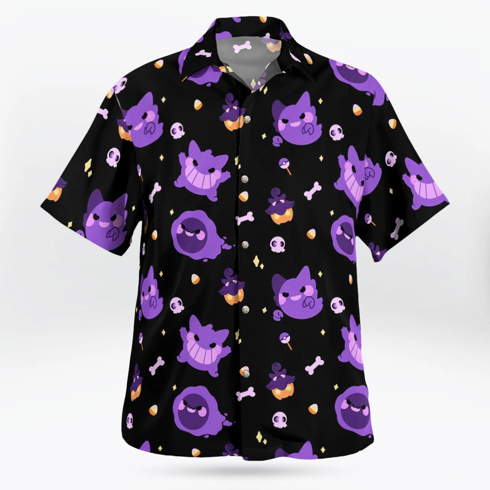 Pokemon Halloween Hawaiian Shirt - Men's Pokemon Halloween Button Up Shirt