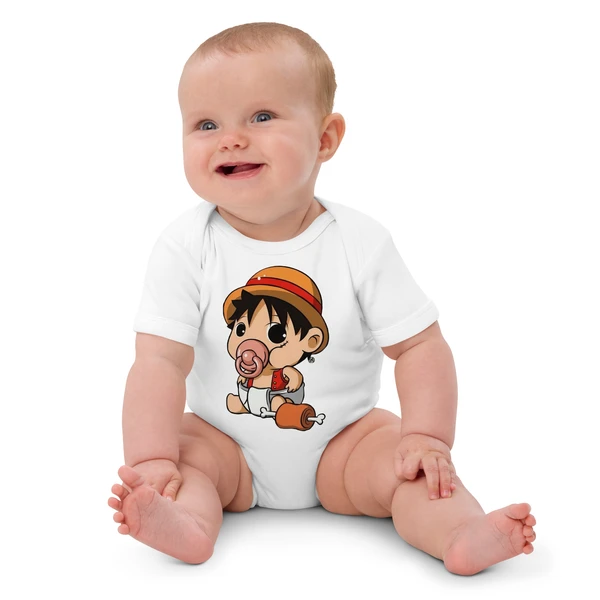 Baby Monkey D. Luffy Organic cotton baby bodysuit - One Piece Universe - The Best Store for One Piece Merchandise