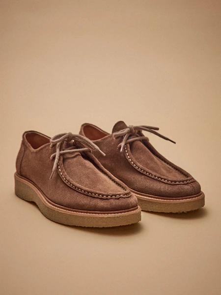 Derbies lacets croûte de cuir homme