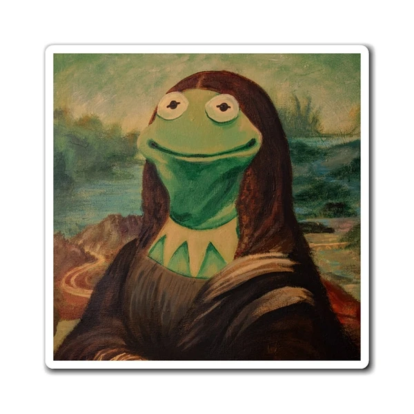 Kermit Magnet Mona Lisa Art Painting Muppets Decal Refrigerator or Car