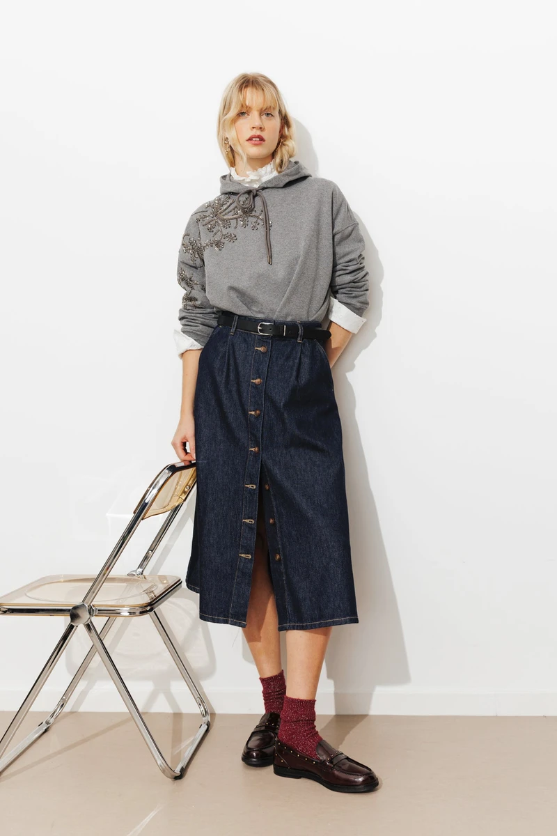 Jupe en jean brut Femme