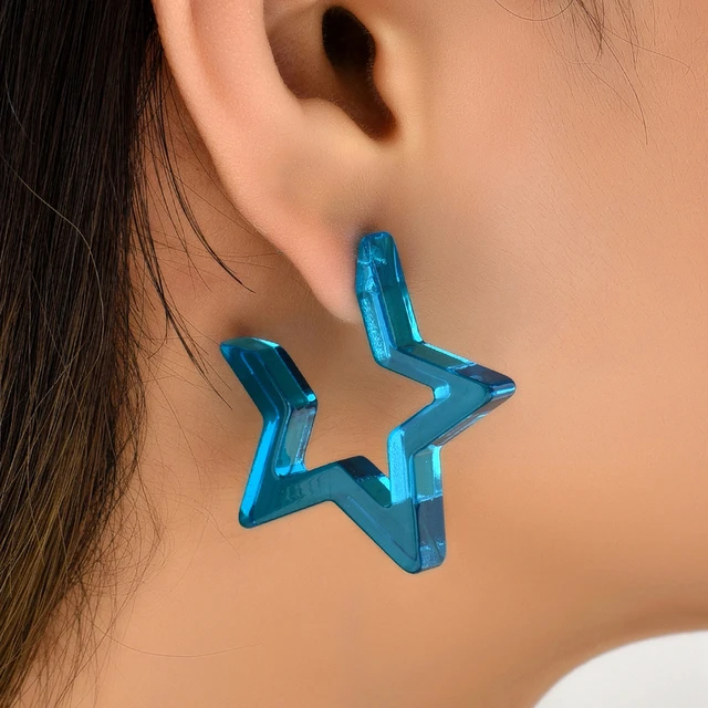 Boucles d'oreilles à tige étoile en résine rouge pour femmes, tempérament féminin, beaux bijoux, accessoires simples et doux, mode coréenne, 2022