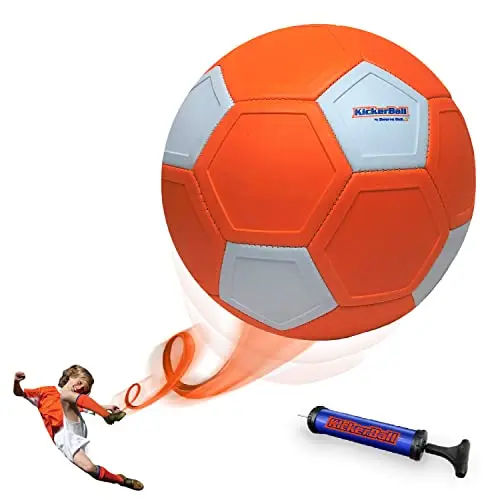 Kickerball Ballon de football incurvé et pivotant pour les garçons et filles pour matchs en extérieur et en intérieur Orange