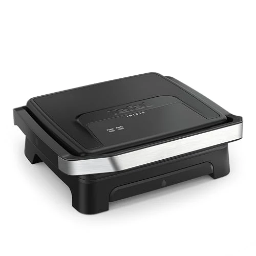 Tefal Inicio, Gril et machine à panini, Chauffe rapide: 2000W, Plaques de cuisson antiadhésives, Grande surface de cuisson, Noir, Inicio, GC271810