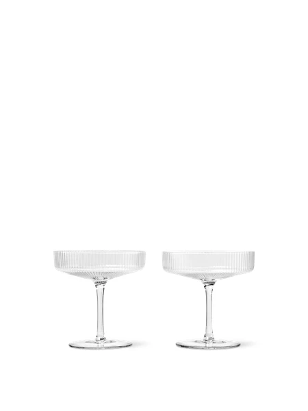 Ripple Champagne Saucers - Set of 2 - Clear