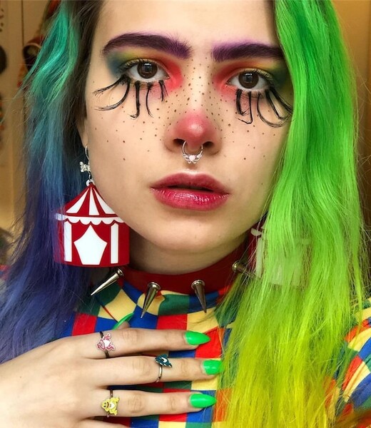 Red and White CIRCUS TENT Earrings with Silver & Rhinestone Wrap Around Hooks // Lever back // Ear Wire , Acrylic, Plastic Jewelry