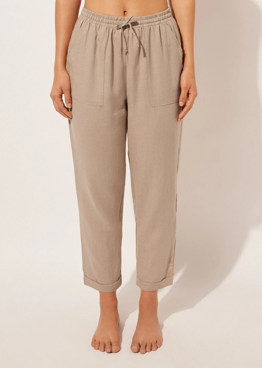 Pantalon en lin et viscose