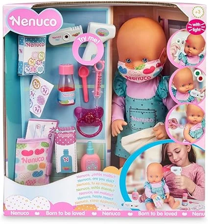 Nenuco - ES-tu Malade? Kit de Soin avec poupée pour vérifier si Ton bébé est Malade, Nombreux Accessoires Inclus, pour Enfants à partir de 3 Ans