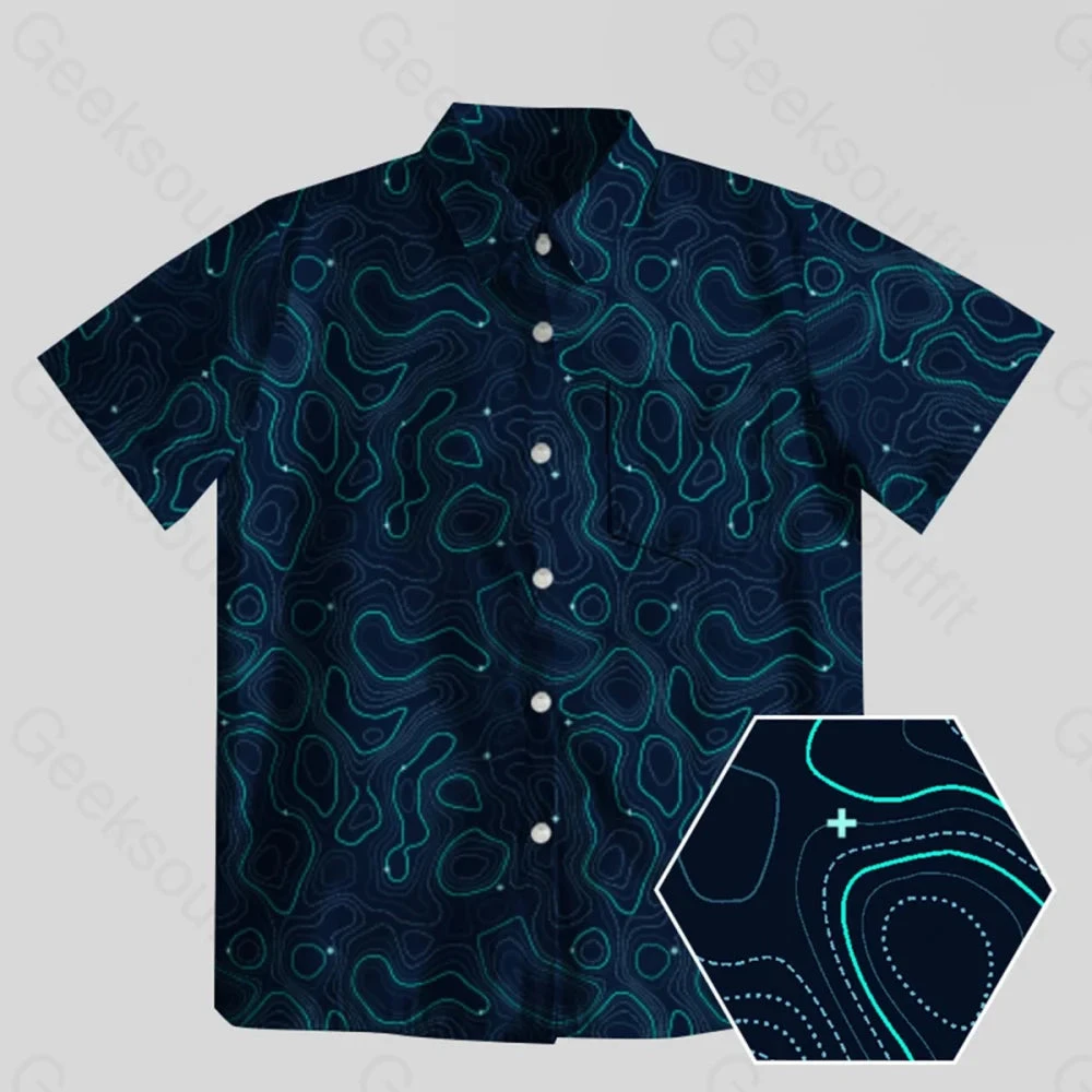 Chemise : Geographic Contour Navy Blue