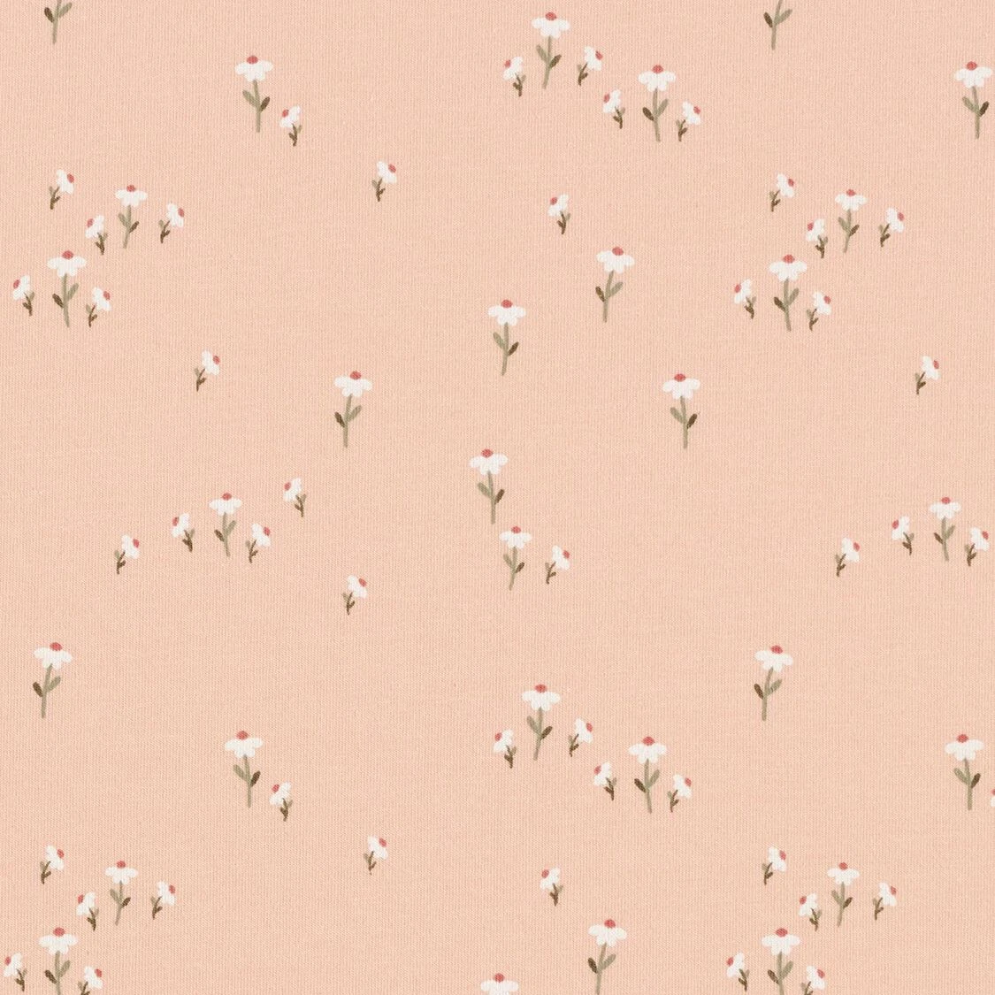 Jersey coton Prairie de marguerites – rosé - Idéal pour Vêtements bébé