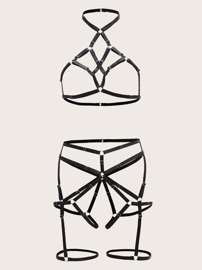 Ensemble de lingerie avec découpe et ras-du-cou
