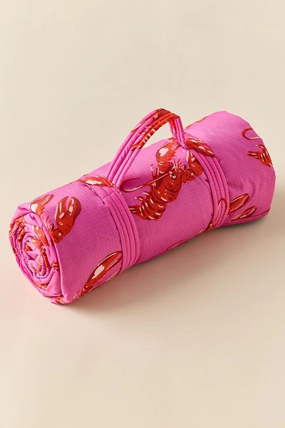 BAGGU Couverture de pique-nique bouffante homard rose