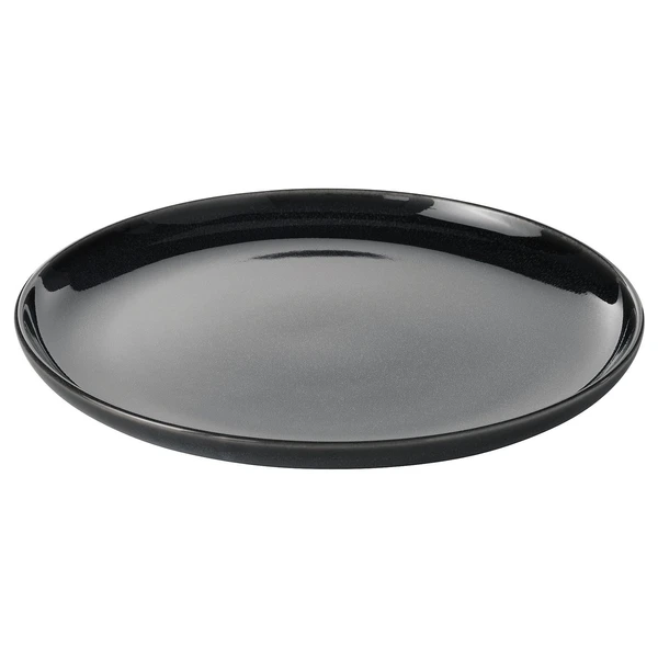 GLADELIG Assiette - gris foncé 25 cm