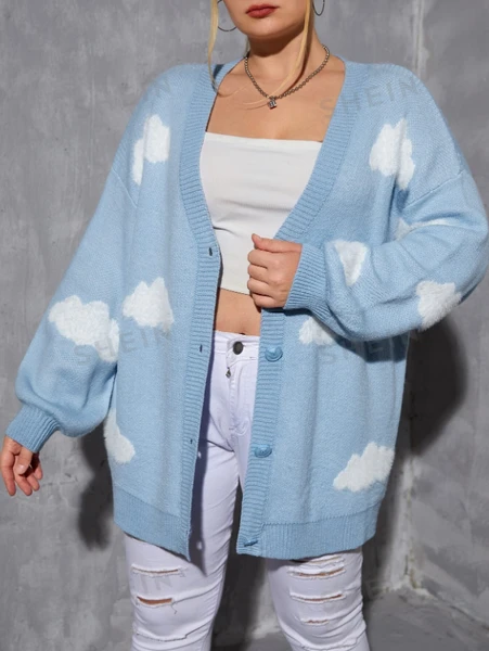 Gilet long nuages