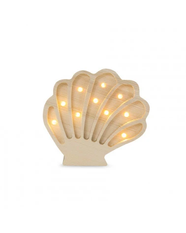 Lampe veilleuse en bois coquillage mini - bois naturel