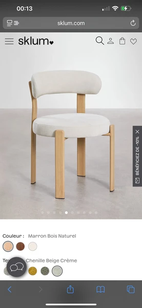 Pack de 4 chaises de salle à manger rembourrées et en fer Jolie