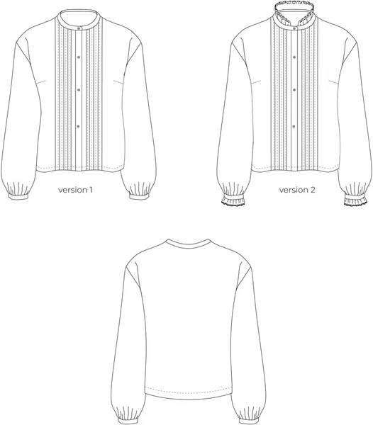 Henriette blouse sewing pattern – romantic, Sizes 0–34, Cup Options