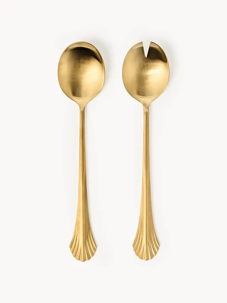 Couverts à salade en acier inoxydable brossé Ondine | Westwing