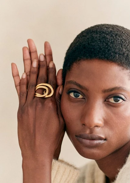 Bague Gina - Doré - Laiton majoritairement recyclé - Sézane