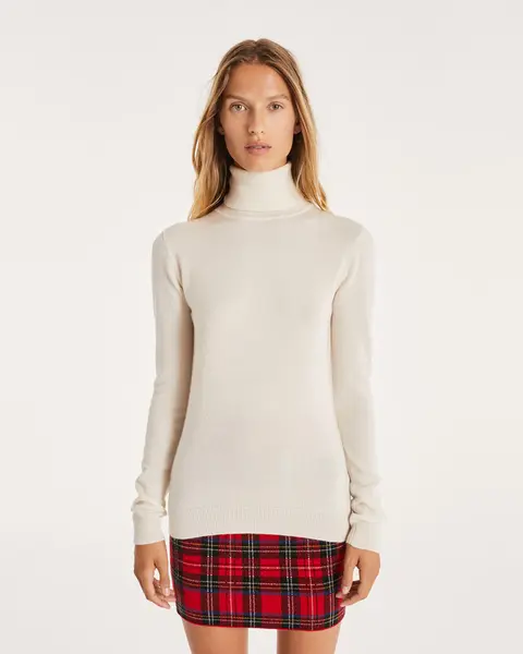 Pull 100% cachemire col roulé basic Vert suzanne | Pull ROMY | Kujten Cachemire