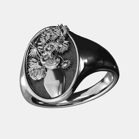 Van Gogh - The Arles Sunflowers Seal Ring V2