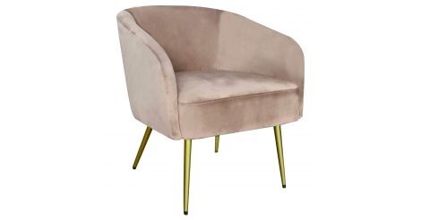 Fauteuil Design en Velours "Picos" 75cm Taupe