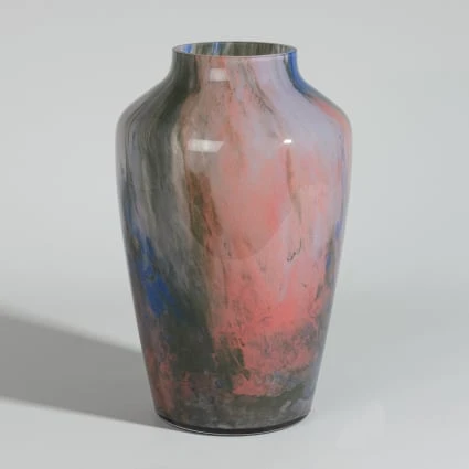 Vase en verre bleu, rose et vert, H28 cm | Maisons du Monde