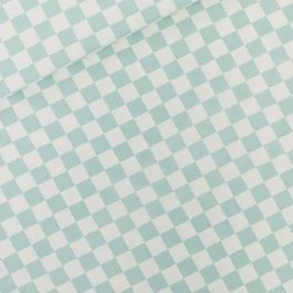 Tissu gabardine coton imprimé damier vert granit - See You At Six