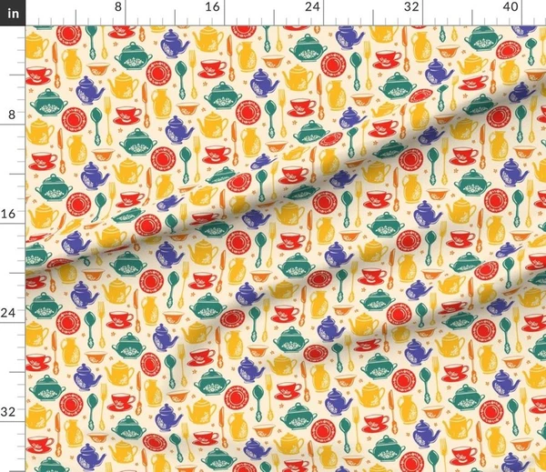 Fabric in Vintage Porcelain Charm-Carnival Colors-Medium