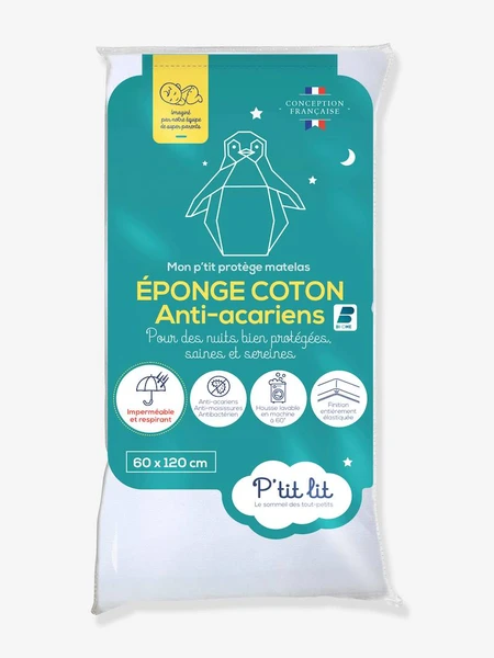 Alèse imperméable éponge anti-acariens Bi-Ome P'TIT LIT blanc - P'tit Lit