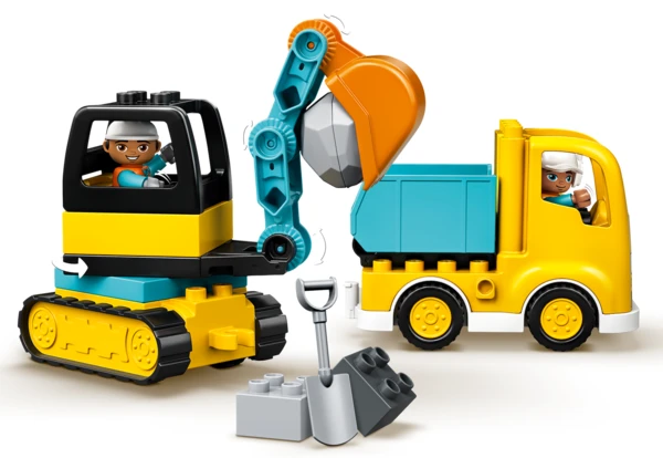 Le camion et la pelleteuse 10931 | DUPLO® | Boutique LEGO® officielle FR