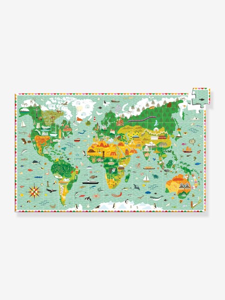 Puzzle d'observation 200 pièces Tour du Monde DJECO vert