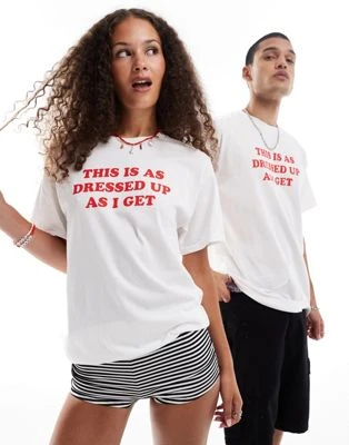 COLLUSION Unisex - T-shirt à inscription Dressed Up