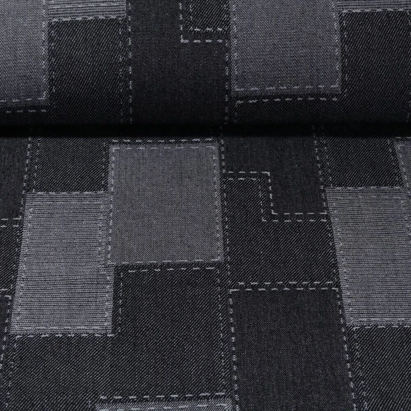 Jeans - Jacquard Patchwork Noir