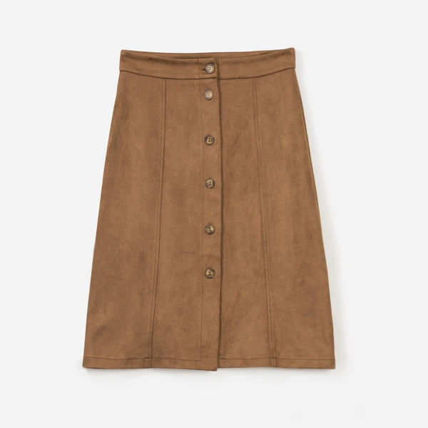 Jupe midi TEXTO camel en suédine