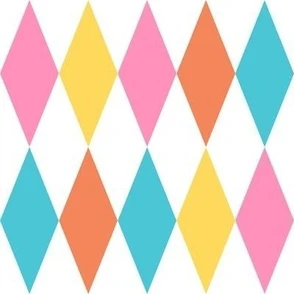 1950s large harlequin diamonds - pastel Fabric | Spoonflower